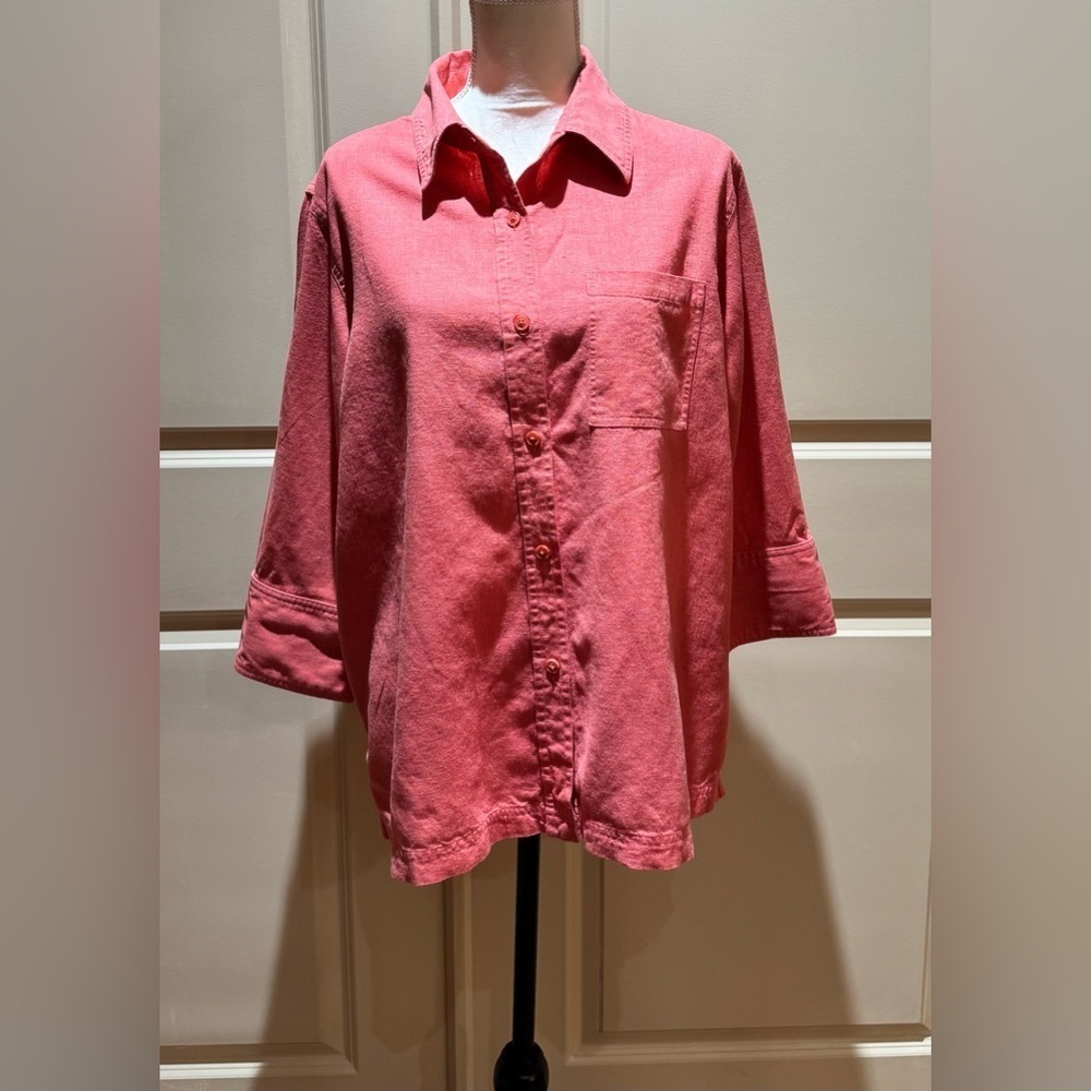 - Coldwater Creek Coral Pink Shirt